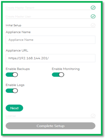 Morpheus Appliance initial setup.